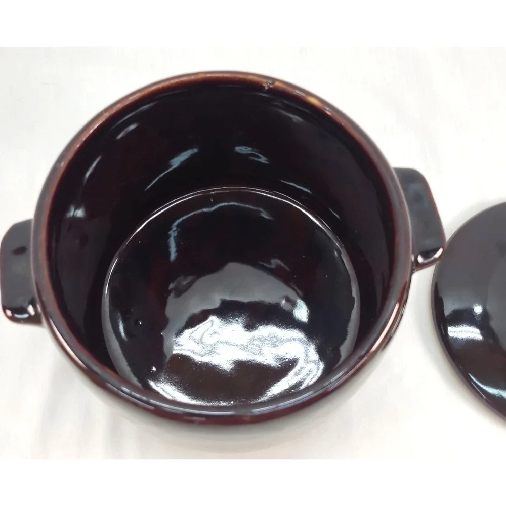 West Bend Vintage Bean Pot Crock Brown Glazed Stoneware USA Pottery 1950's